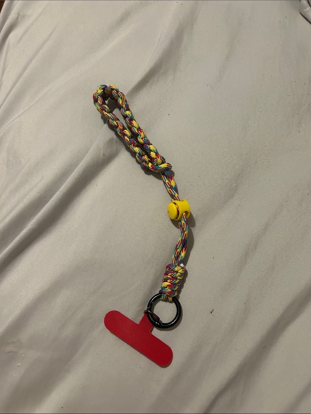 Multicolor Braided Wrist Lanyard with Red Tag( phone accessory )